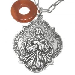 Virgen Inmaculada corazón medalla de plata