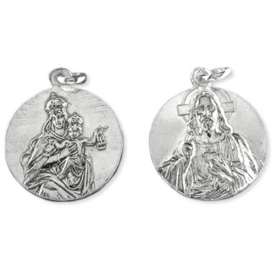 Sub foto Escapulario redondo Virgen del Carmen 25mm plata